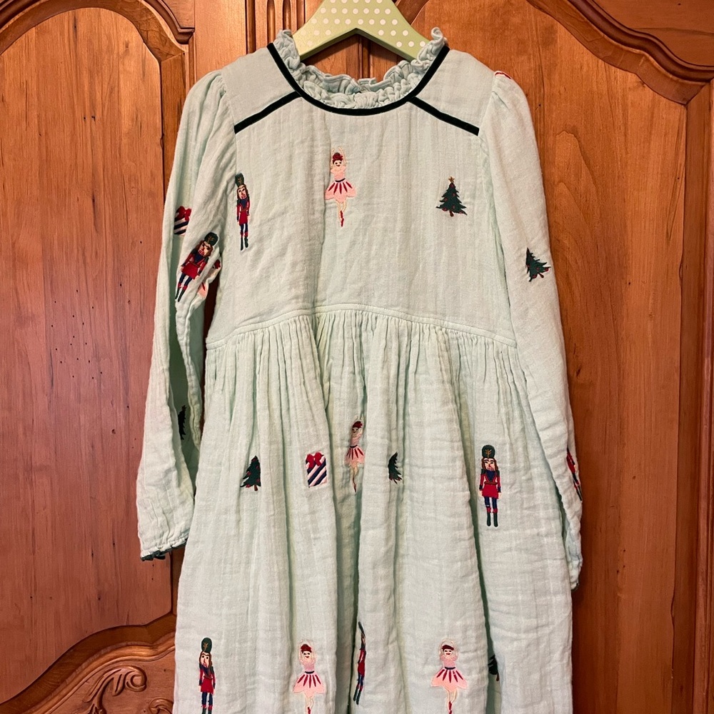 Pink Chicken Kids Dress with Festive Embroidery